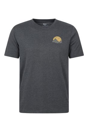 Mountain Warehouse Crest Mountain Mens Cotton T-Shirt - Lightweight & Breathable UV Protect Tee Shirt - Best for Autumn, Winter Outdoors & Holiday Charcoal M