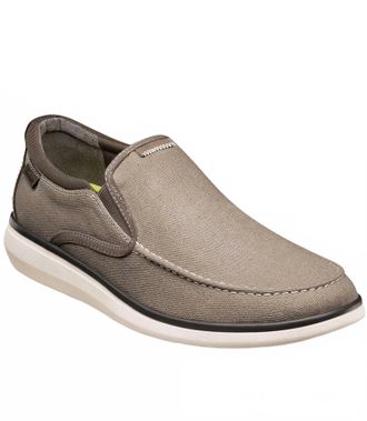 Florsheim Mens Venture Canvas Moc Toe Slip On In Mushroom