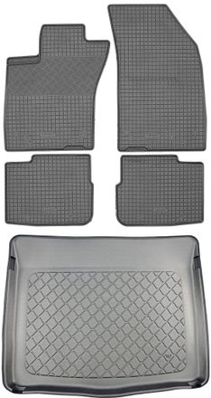 OEM Fiat Tipo Hatchback (5 Puertas) Desde 02.2017 Set - Alfombrillas De Goma Para Coche + Alfombrilla Para Maletero