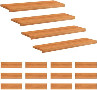 vidaXL Alfombras Para Escalones 16 Uds. 100 X 25 X 2 Cm Marr&oacute;n Claro Vidaxl
