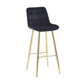 OEM Taburete H2-fx De Terciopelo Negro (estructura Dorada)