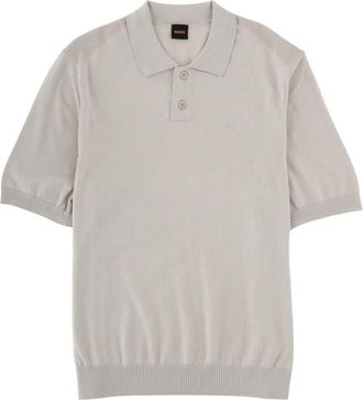 HUGO BOSS Grey Solid Shirt Collar Polo