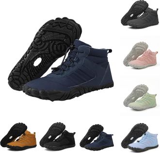 Generic Barefoot Shoes Winter,Snow Boots for Women & Men,Warm Fur Lined Waterproof Snow Sneakers Lightweight Non-Slip Snow Boots (Blue, Adult, Women, 5, Numer