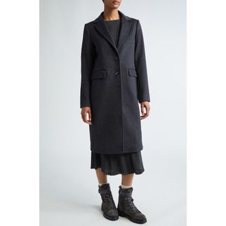 Eleventy Virgin Wool Long Coat in Carbon at Nordstrom, Size 4 Us
