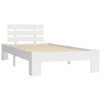 Berkfield Home Bed Frame White Solid Pine Wood 90x200 cm