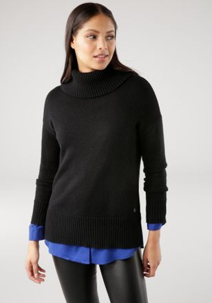 Tamaris Rollkragenpullover in lässiger Form mit seitlichen Schlitzen