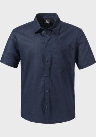 Sch&ouml;ffel Outdoorhemd SCH&Ouml;FFEL Urban Shirt Style Kalmen MNS, Herren, Gr. 46, Normalgr&ouml;ssen, blau (8820, blau), Oberstoff : 73% Baumwolle 27% Hanf, V-Ausschnitt,