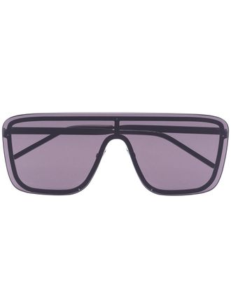 Saint Laurent Eyewear tinted shield sunglasses - unisex - Acrylic/Acetate/Metal - One Size - Black