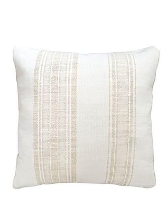 Anaya with Love Beach Club White Stripe Indoor Outdoor Pillow in Beige Stripe at Nordstrom, Size 20X20