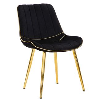 Dmora Sill&oacute;n Ribe, Set De 2 Sillones, Estructura De Metal Y Tela, 51x59x79h Cm, Color Negro