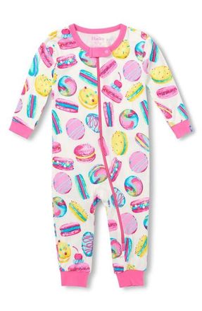 Hatley Macaron Fitted One-Piece Pajamas in White at Nordstrom, Size 18-24M