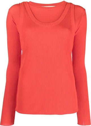 Marni layered-effect ribbed-knit jumper - women - Viscose - 42