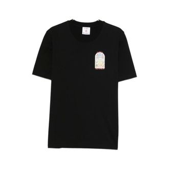 Casablanca T-Shirts, male, Black, Size: XL Graphic Print Round Neck T-shirt