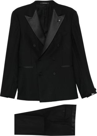 Tagliatore Double-breasted Tuxedo Suit - Heren - Business pakken - Zwart - 3XL - Wol - Kostuums