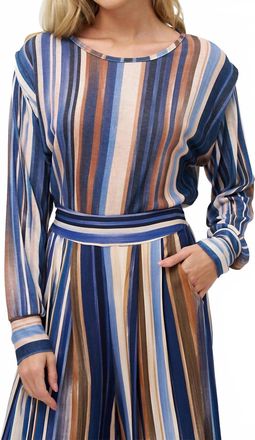 M Made in Italy Stripe Knit Top In Glacier Stripes
