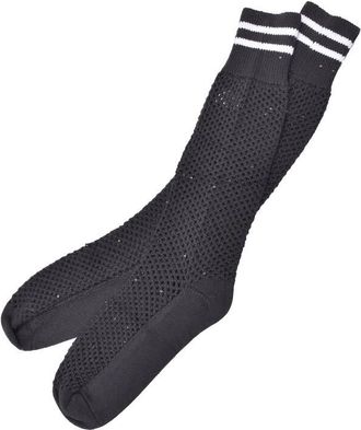 Brunello Cucinelli Womens Two Tone Hand Knit High Socks, Size S