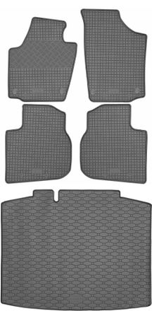 OEM Skoda Rapid Spaceback (10/2013-03/2019) - Juego De Alfombrillas De Goma Para Coche + Alfombrilla Para Maletero