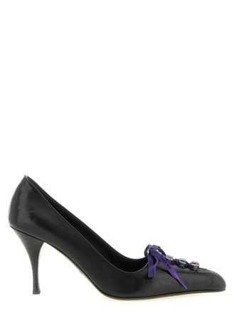 Prada Black Lace-Up Pumps