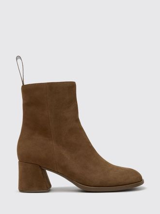 Camper Kora Suede Ankle Boots with Side Zip and Medium Heel