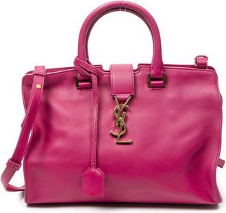 Saint Laurent Pre-owned Womens Small Monogram Cabas Shoulder Bag - Pink - One Size