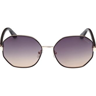 Guess Geometric Sunglasses in Black/Other /Gradient Smoke at Nordstrom Rack