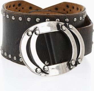 Dsquared2 Cintura in Pelle Oversize con Borchie 70mm taglia 85