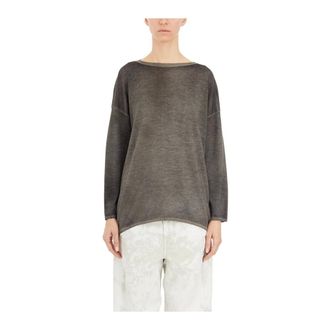 Avant Toi Cashmere Knitwear, female, Gray, XS, Cashmere Boatneck Jumper