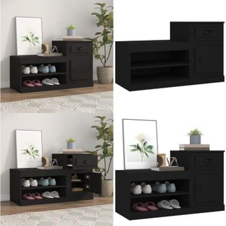 vidaXL Scarpiera Nera 100x42x60 cm in Legno Multistrato - Scarpiera nera - Scarpiera con mobile basso