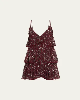 Johanna Ortiz Fluvial Adventure Sequined Mini Dress