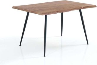 Oresteluchetta Mesa De Comedor Rectangular Roble Y Metal Negro Arkansas B