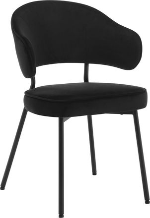 Woltu 1x Silla De Comedor Silla De Cocina Tapizada En Terciopelo Silla Acolchada Especial Para Sala De Estar Y Restaurante Negro - Woltu