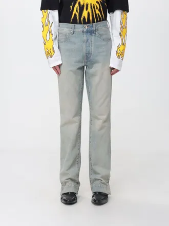 Amiri Jeans straight in denim di cotone con logo metallico posteriore