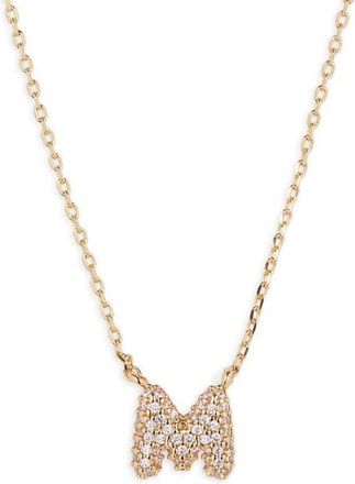 BP. Pavé Crystal Initial Necklace in M- 14K Gold Dipped at Nordstrom