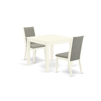 East West Furniture Dining Room Set Linen White, OXLA3-LWH-06