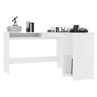Berkfield Home L-Shaped Corner Desk White 120x140x75 cm Engineered Wood | Size: 120 x 140 x 75 cm
