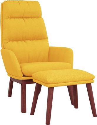 Nova Sill&oacute;n De Relax Con Reposapi&eacute;s Tela Amarillo Mostaza Vidaxl