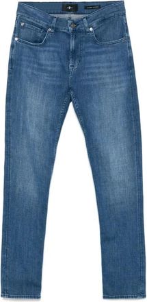 7 For All Mankind Slimmy Tapered Philly Jeans - Heren - Slim Fit Jeans - Blauw - W40 - Katoen - Jeans