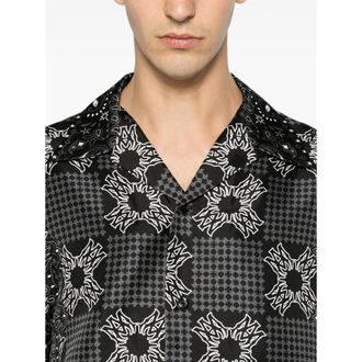 Amiri Mixed-Pattern Silk Shirt - Black