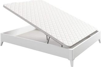 Colchones Aznar Canap&eacute; Abatible Arc&oacute;n De Madera Con Patas Transpirable Altura 34,5 Cm Blanco - 105x190 Cm