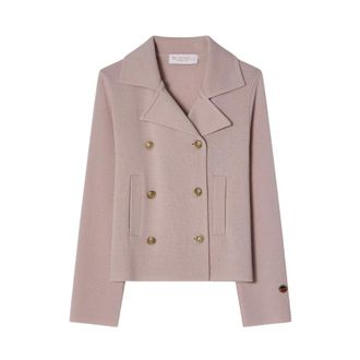 Busnel Indra Gebreid Wollen Jas - Dames - Zomerjassen - Roze - S - Wol - Jassen