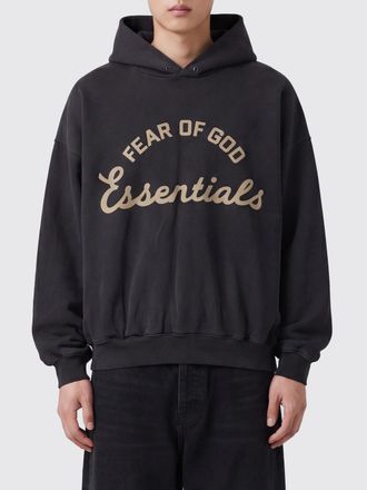 Fear of God Felpa con cappuccio in cotone con logo a contrasto e spalle cadute