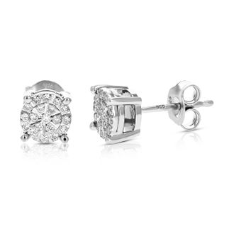 Vir Jewels 1/4 cttw Lab Grown Diamond Composite Earrings in Sterling Silver With Push Backs For Women