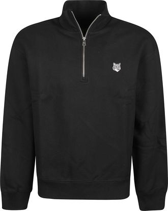 Maison Kitsun&eacute; Half-Zip Organic Cotton Sweatshirt