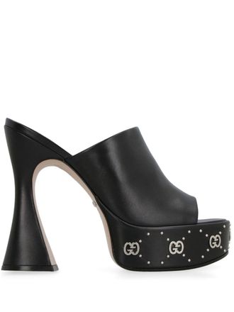 Gucci GG 115mm platform mules - Black