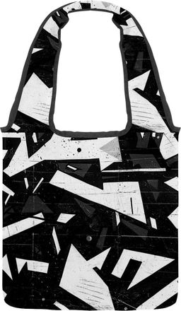 Generic Black and White Graffiti.jpg Reversible Canvas Shoulder Tote - Double-Sided Print, 12oz Cotton, 27cm Drop, Fold-Flat Bag for Travel, Shopping, Street 
