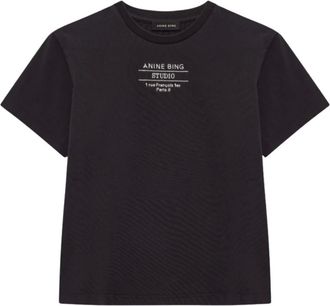 Anine Bing Tops, Dames, Zwart, M, Katoen, Shelley Tee