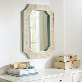 Ballard Designs Clipped Corners Woven Mirror - Ballard Designs