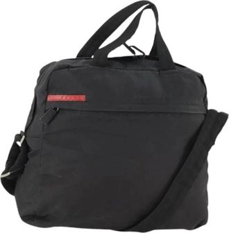 Prada Pre-owned Shoulder Bags, female, Black, Size: ONE SIZE Pre-owned Nylon Shoulder Bag