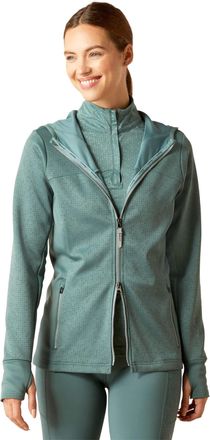 Ariat Womens Lumina Full Zip Hoodie Long Sleeve in Silver Pine, Size X-Small, by Ariat
