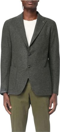 Tagliatore Jassen, Heren, Groen, M, Wol, Tailored wollen colbert